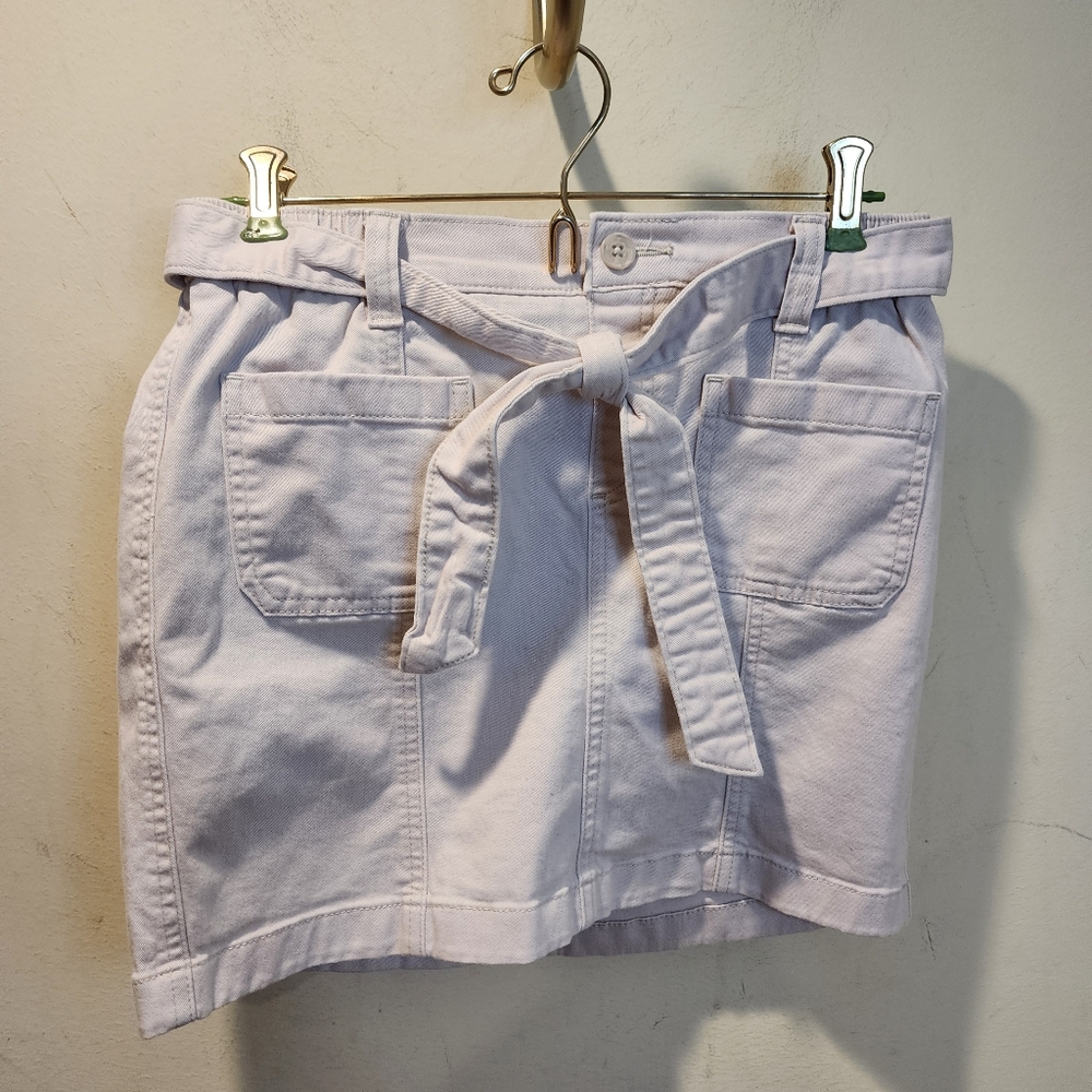 Abercrombie Kids Tie-Waist Denim Skort Mini Skirt Sz 15/16